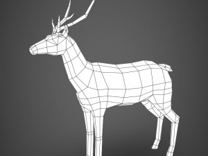 game ready low poly deer Modelo 3D
