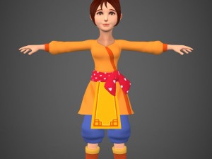 cartoon character girl babli 3D 模型