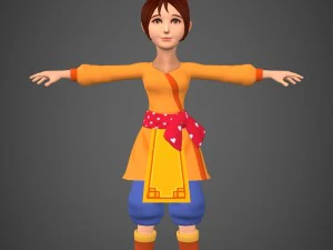 мультиплікаційний персонаж дівчина баблі 3D Модель