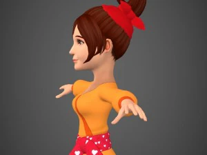 cartoon character girl babli 3D Model