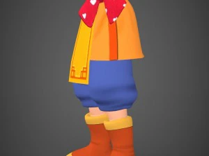 cartoon character girl babli 3D Model