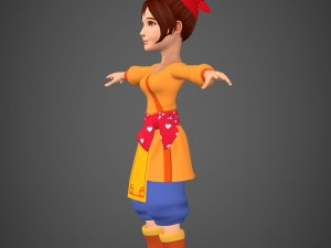cartoon character girl babli 3D 모델