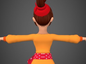 cartoon character girl babli 3D 모델