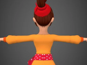 cartoon character girl babli 3D Model