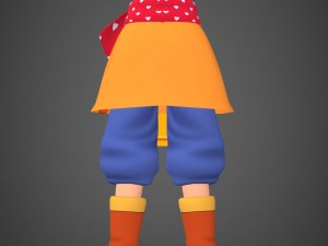cartoon character girl babli 3D 모델