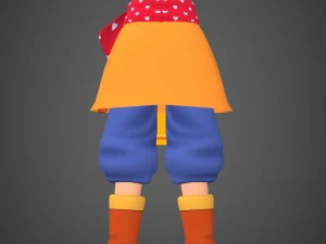 cartoon character girl babli 3D Model