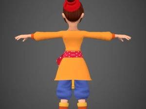 cartoon character girl babli 3D Model