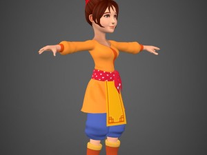 cartoon character girl babli 3D 모델