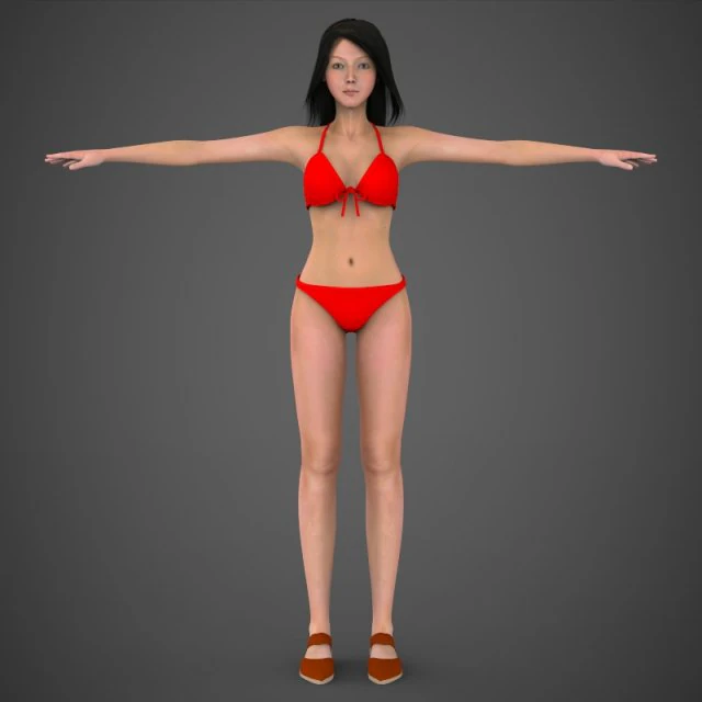 Babita donna realistica Modello 3D .c4d .max .obj .3ds .fbx .stl .blend 