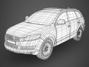 realistic car audi q7 3D Model