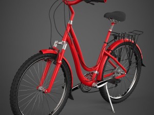 realistic red bicycle Modèle 3D