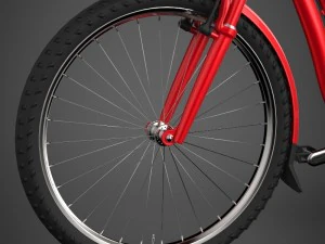 v&eacute;lo rouge r&eacute;aliste Modèle 3D