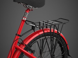 realistic red bicycle 3D 模型