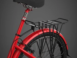 v&eacute;lo rouge r&eacute;aliste Modèle 3D