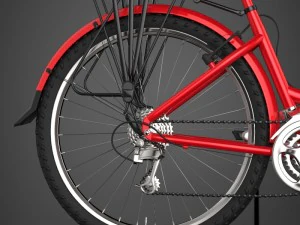v&eacute;lo rouge r&eacute;aliste Modèle 3D