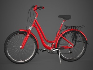 realistic red bicycle 3D 模型