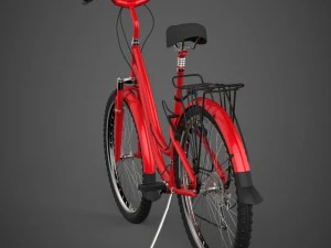 v&eacute;lo rouge r&eacute;aliste Modèle 3D