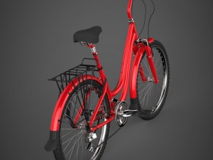 realistic red bicycle 3D 模型