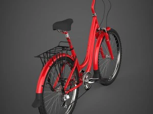 v&eacute;lo rouge r&eacute;aliste Modèle 3D