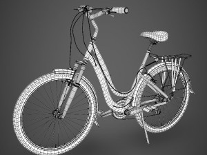 realistic red bicycle 3D 模型