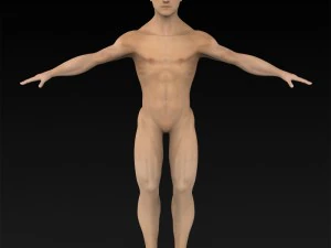 ゲームの準備ができている筋肉質の人間 3Dモデル