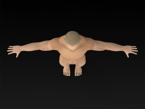 game ready muscular human 3D Model