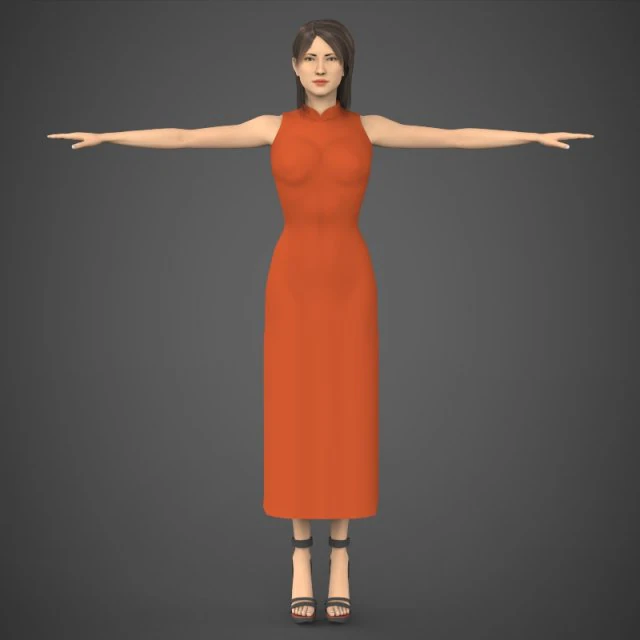 Realistic female tina 3D Model .c4d .max .obj .3ds .fbx .stl .blend 