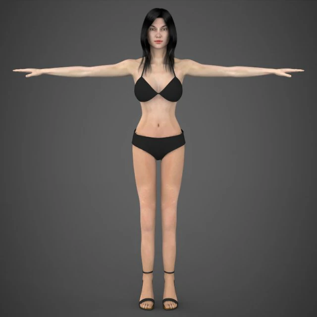Beautifuly woman ritu 3D Model .c4d .max .obj .3ds .fbx .stl .blend 