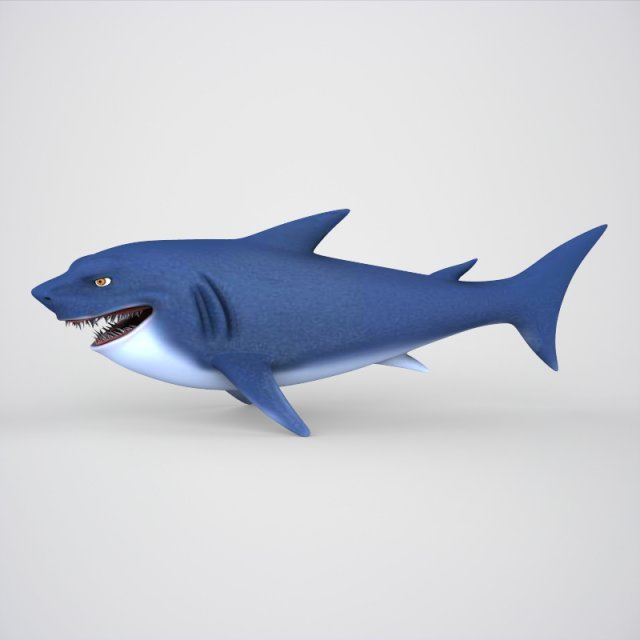 game ready cartoon shark Modelo 3D .c4d .max .obj .3ds .fbx .stl .blend 