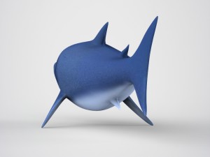 game ready cartoon shark Modelo 3D