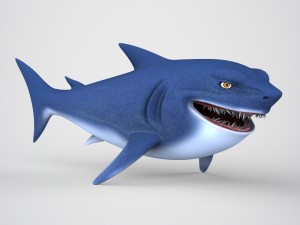 game ready cartoon shark Modelo 3D