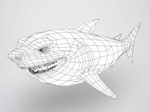 game ready cartoon shark Modelo 3D