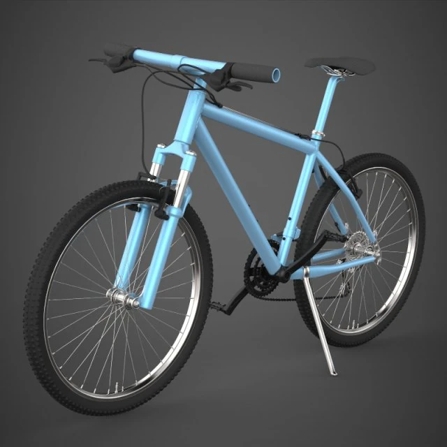 realistic blue bicycle 3D Model .c4d .max .obj .3ds .fbx .stl .blend