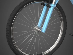 realistic blue bicycle 3D Model