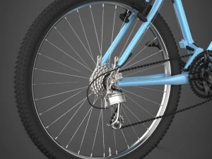 realistic blue bicycle 3D Model