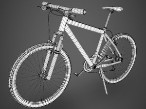 realistic blue bicycle 3Dモデル