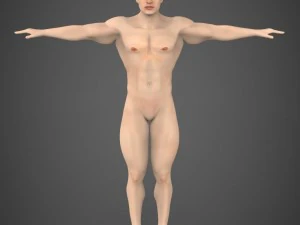 ゲームの準備ができている筋肉質の男性 3Dモデル