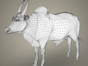 bue realistico pronto per il gioco Modello 3D