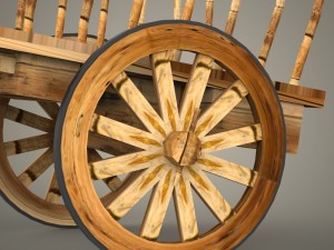 game ready realistic ox cart 3D Модель