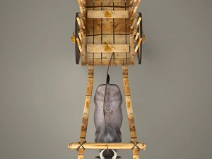 game ready realistic ox cart 3D Model