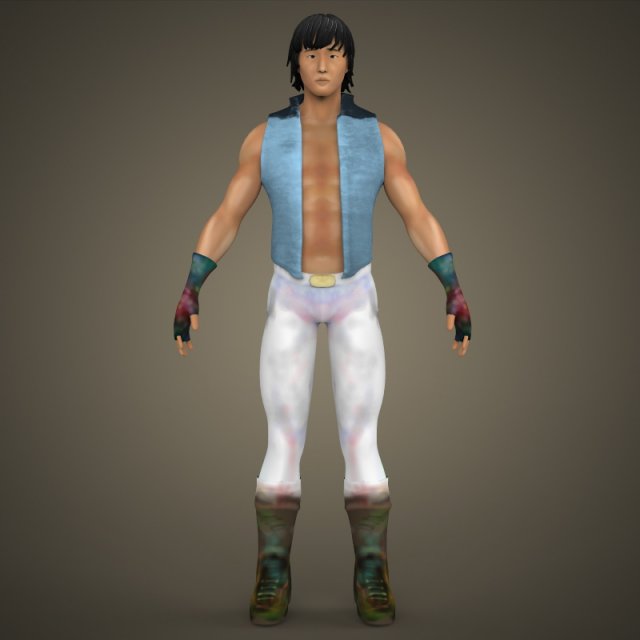 game ready young chinese fighter 3D 模型 .c4d .max .obj .3ds .fbx .stl .blend 