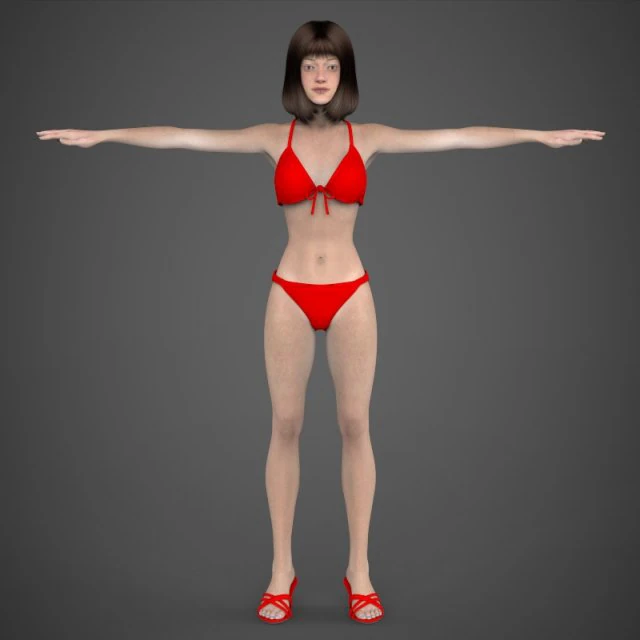 Young beautiful woman tanisha 3D Model .c4d .max .obj .3ds .fbx .stl .blend 