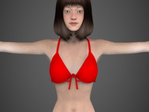 Young beautiful woman tanisha 3D Model