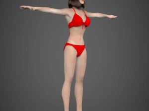 Young beautiful woman tanisha 3D Model