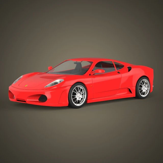 realistic red sports car 3D Model .c4d .max .obj .3ds .fbx .stl .blend