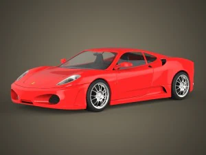 реалістичний червоний спортивний автомобіль 3D Модель