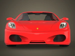 realistic red sports car 3D Model