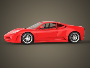 realistic red sports car 3D 모델