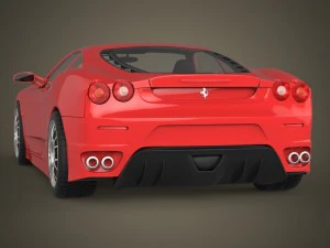 realistic red sports car 3D Model