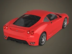 realistic red sports car 3D Model